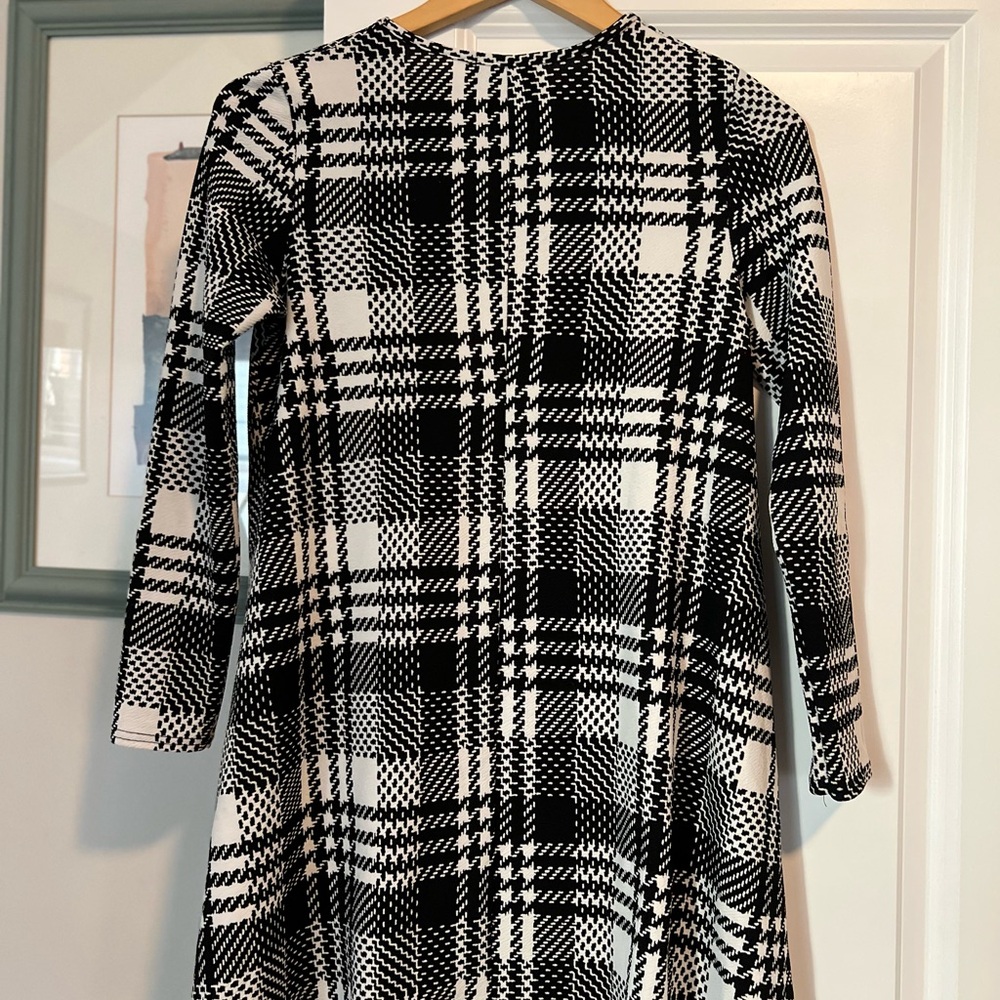 AX Paris Black and White Mock Neck A-line Dress
